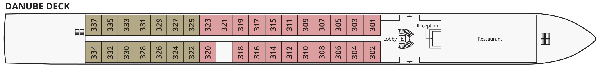 S.S. Audrey, Deck 2: official cabin and venue layout
