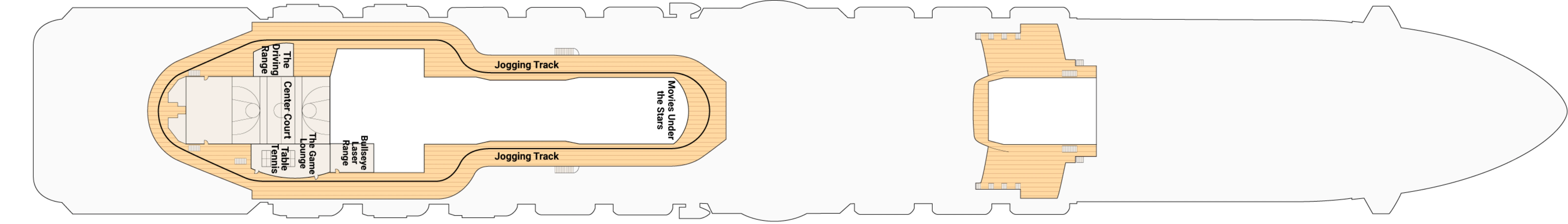 Royal Princess, Deck 18: official cabin and venue layout