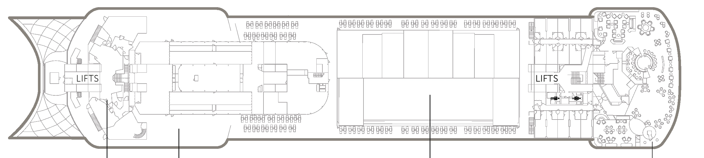 Borealis, Deck 9: official cabin and venue layout