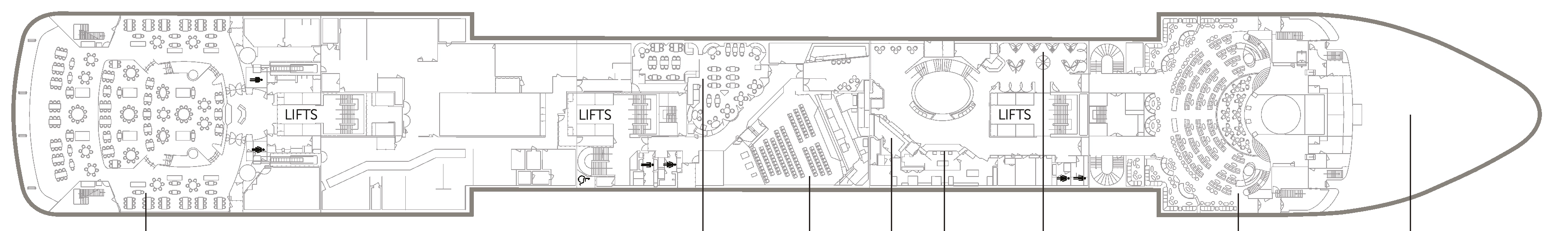 Borealis, Deck 4: official cabin and venue layout