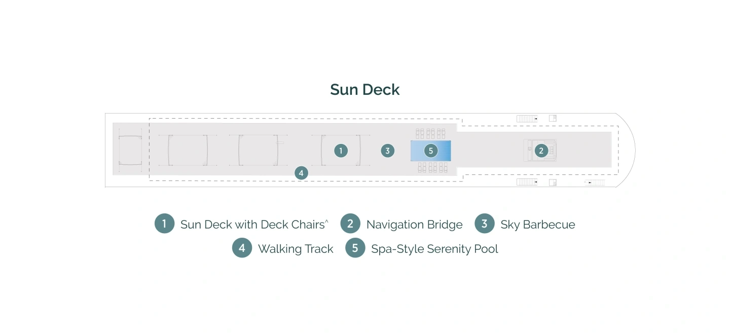 Emerald Radiance, Deck 4: official cabin and venue layout