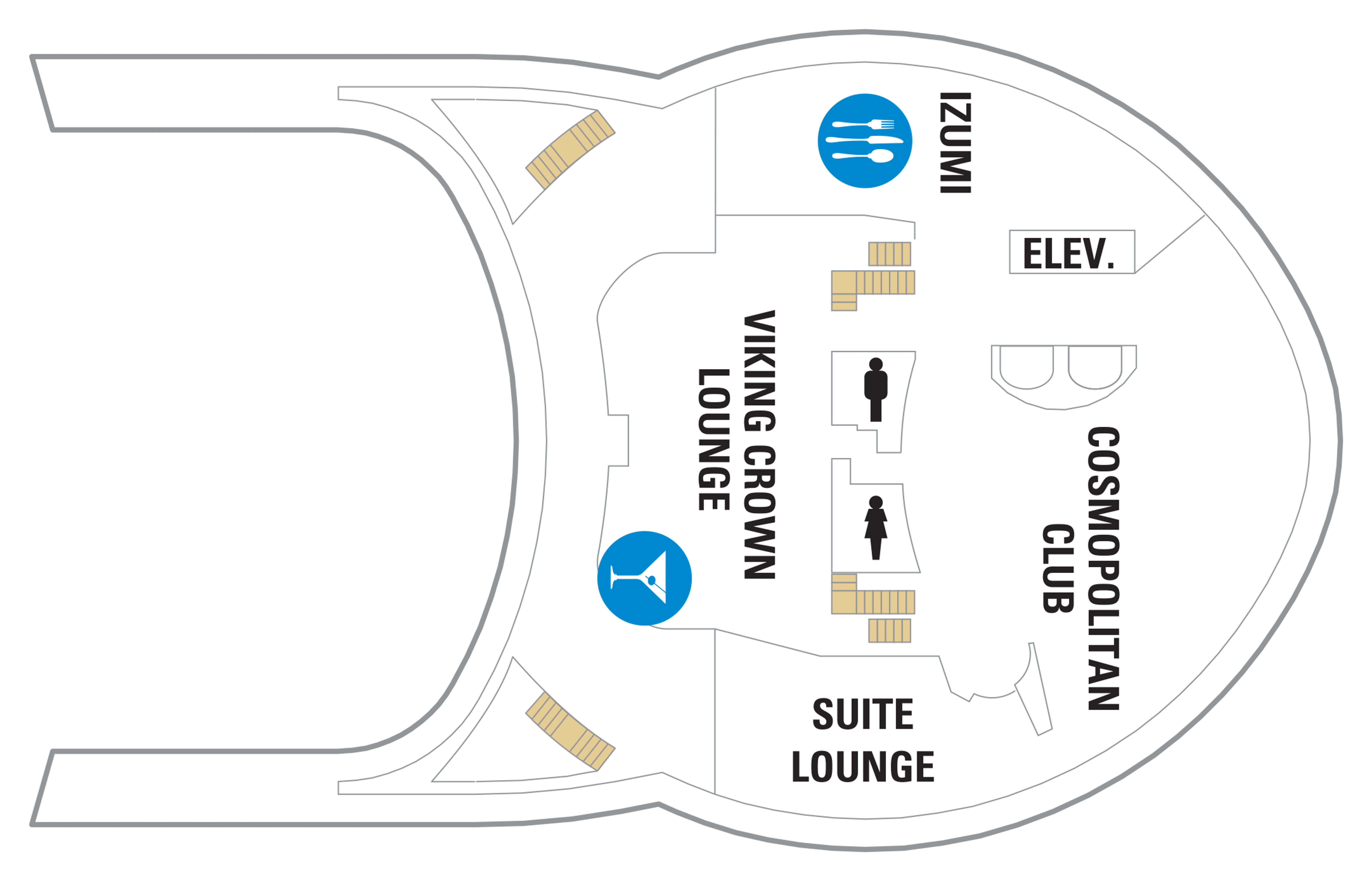 Navigator of the Seas, Deck 14: official cabin and venue layout
