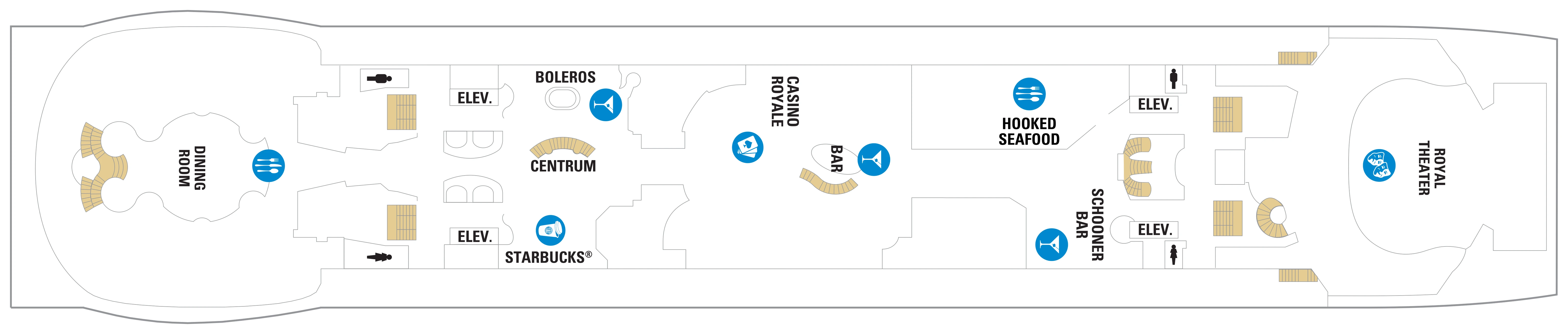 Navigator of the Seas, Deck 4: official cabin and venue layout