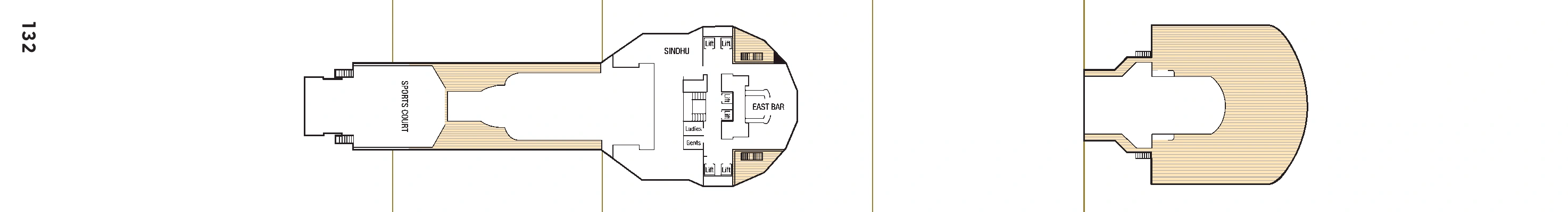 Arcadia, Deck 11: official cabin and venue layout