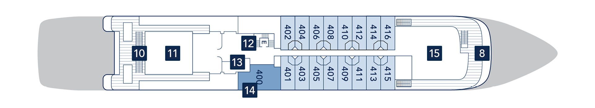 SeaDream II, Deck 4: official cabin and venue layout