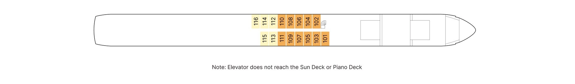 AmaPrima, Deck 1: official cabin and venue layout