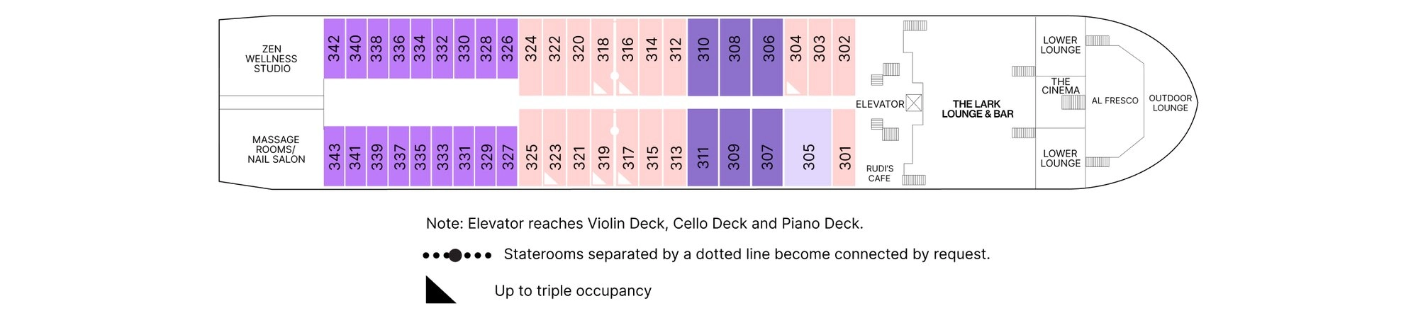 AmaMagna, Deck 3: official cabin and venue layout