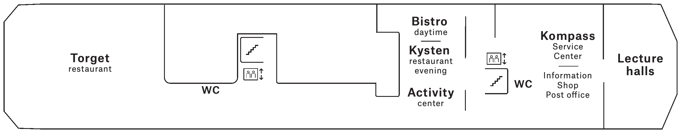 Richard With, Deck 4: official cabin and venue layout