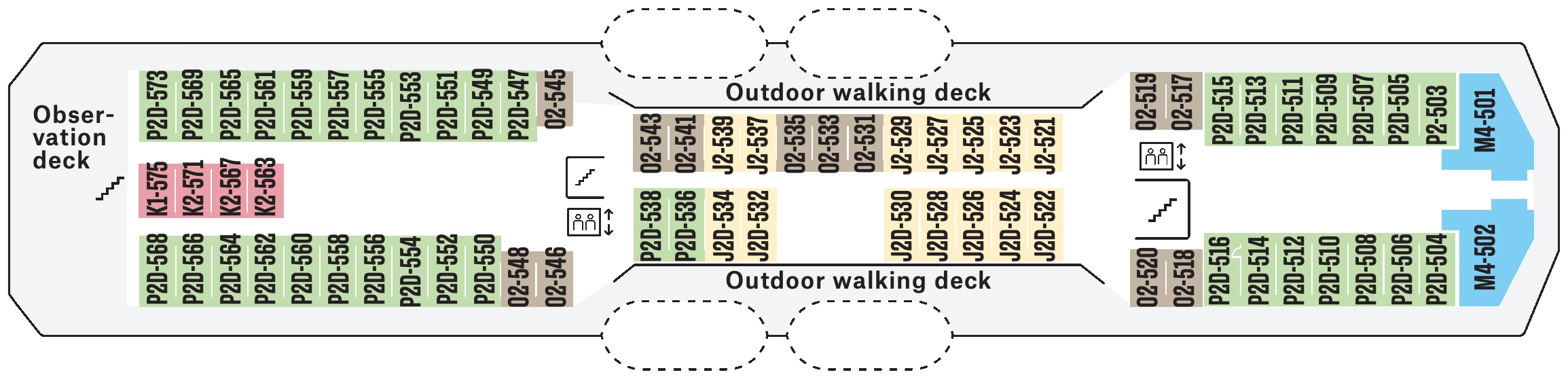 Richard With, Deck 5: official cabin and venue layout