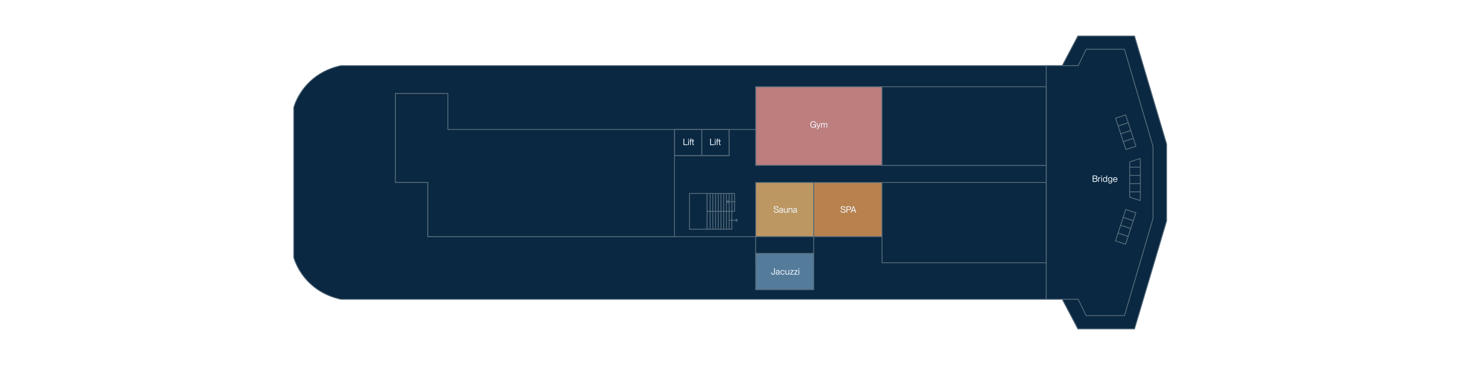 SH Minerva, Deck 8: official cabin and venue layout