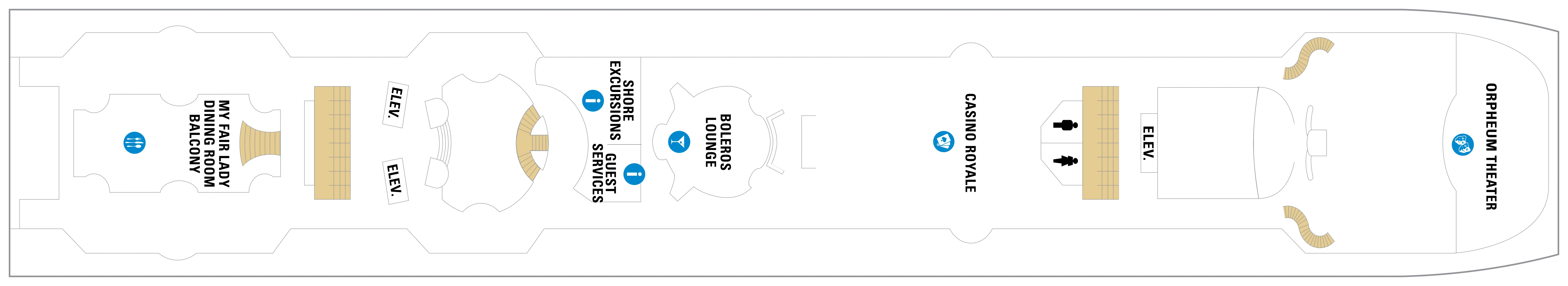 Enchantment of the Seas, Deck 5: official cabin and venue layout