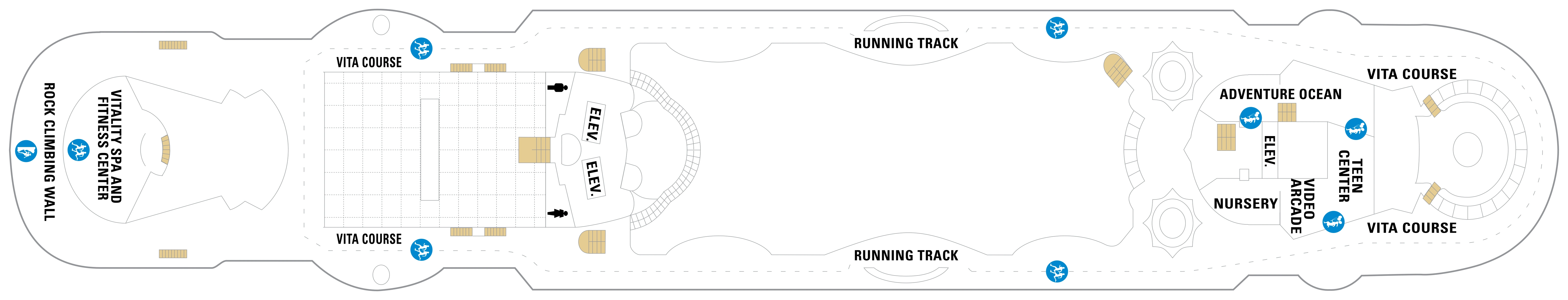 Enchantment of the Seas, Deck 10: official cabin and venue layout