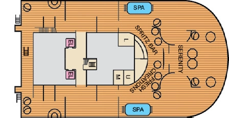 Carnival Firenze, Deck 15: official cabin and venue layout
