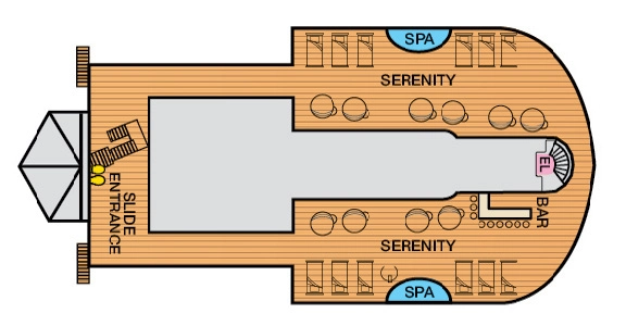 Carnival Magic, Deck 15: official cabin and venue layout