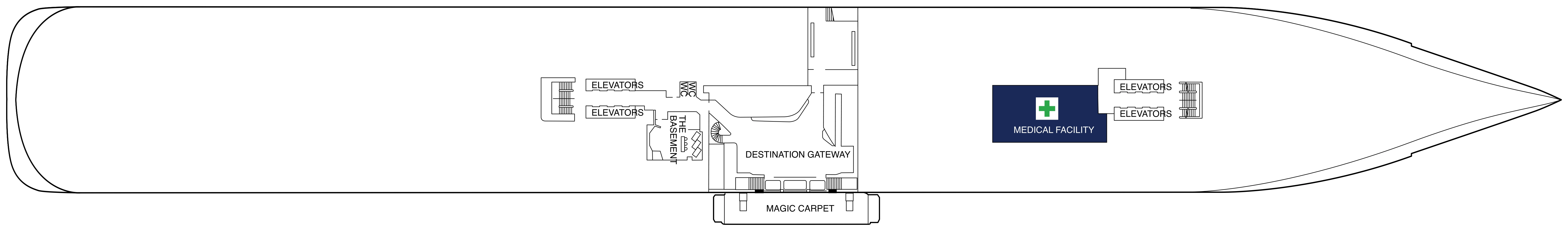 Celebrity Xcel, Deck 2: official cabin and venue layout