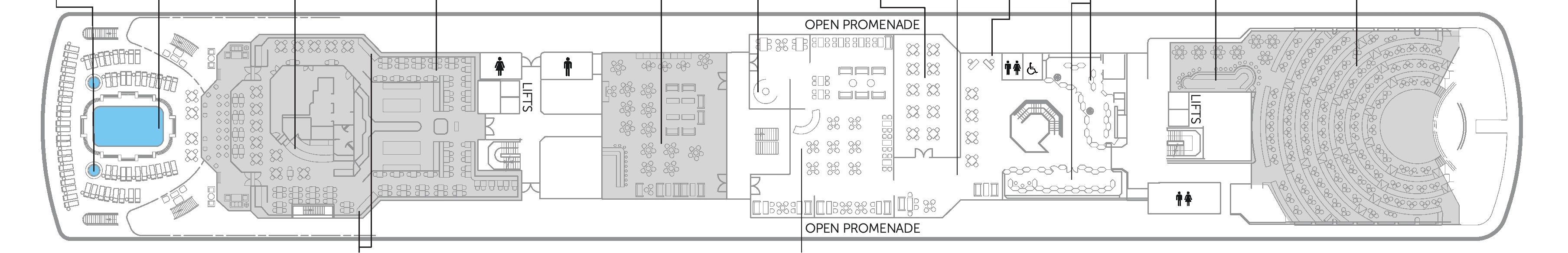 Balmoral, Deck 7: official cabin and venue layout