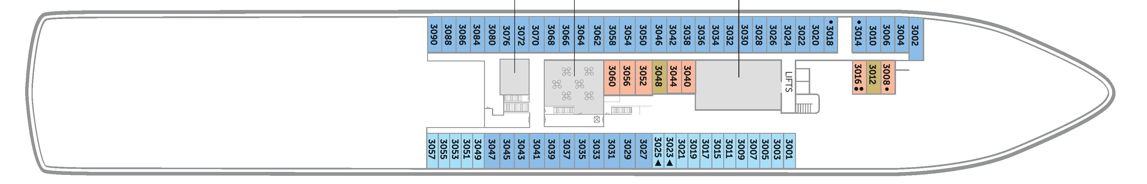 Balmoral, Deck 3: official cabin and venue layout