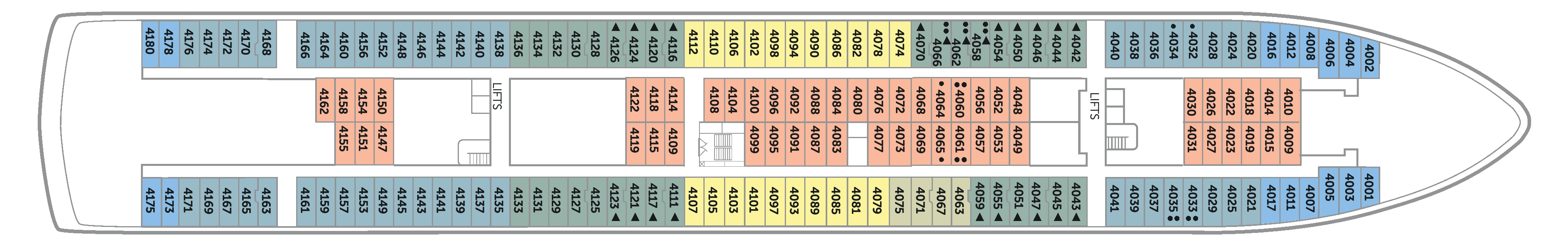 Balmoral, Deck 4: official cabin and venue layout