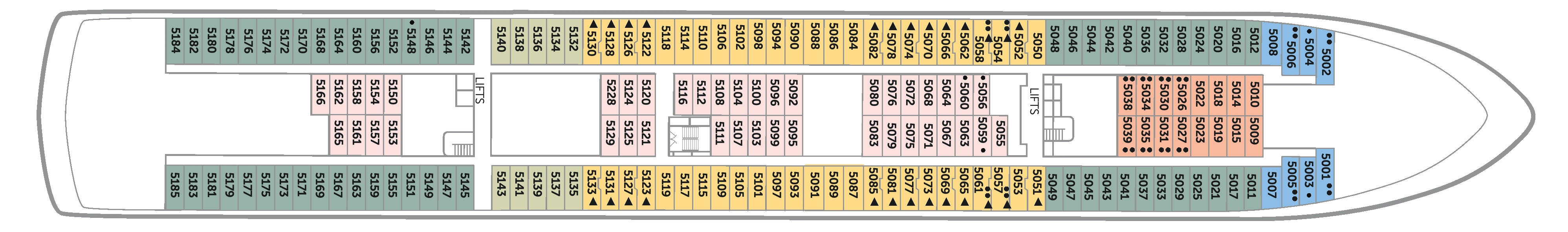Balmoral, Deck 5: official cabin and venue layout