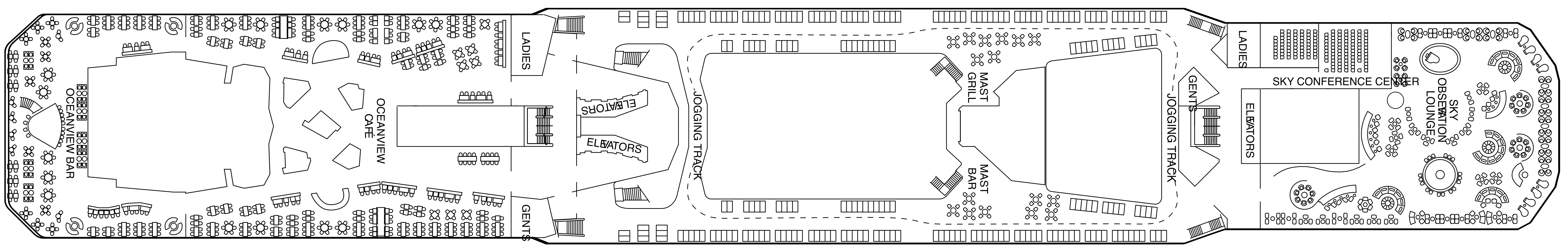 Celebrity Eclipse, Deck 14: official cabin and venue layout