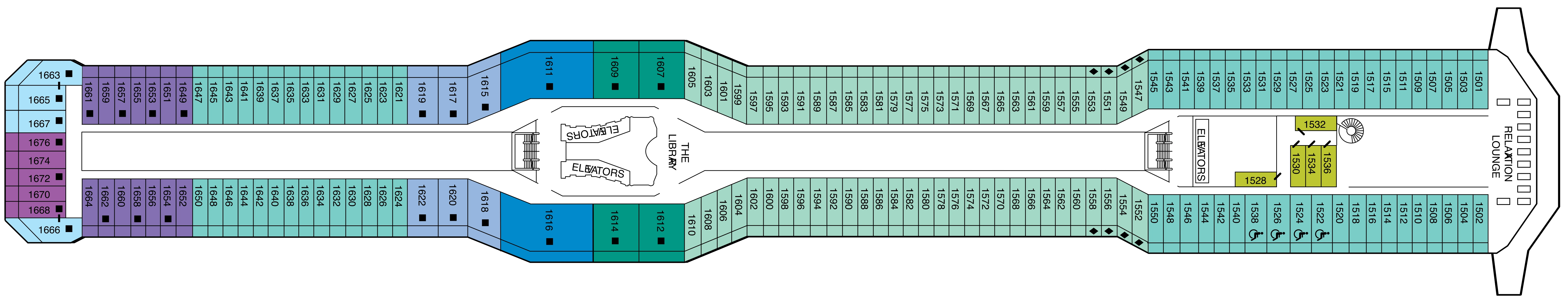 Celebrity Eclipse, Deck 11: official cabin and venue layout