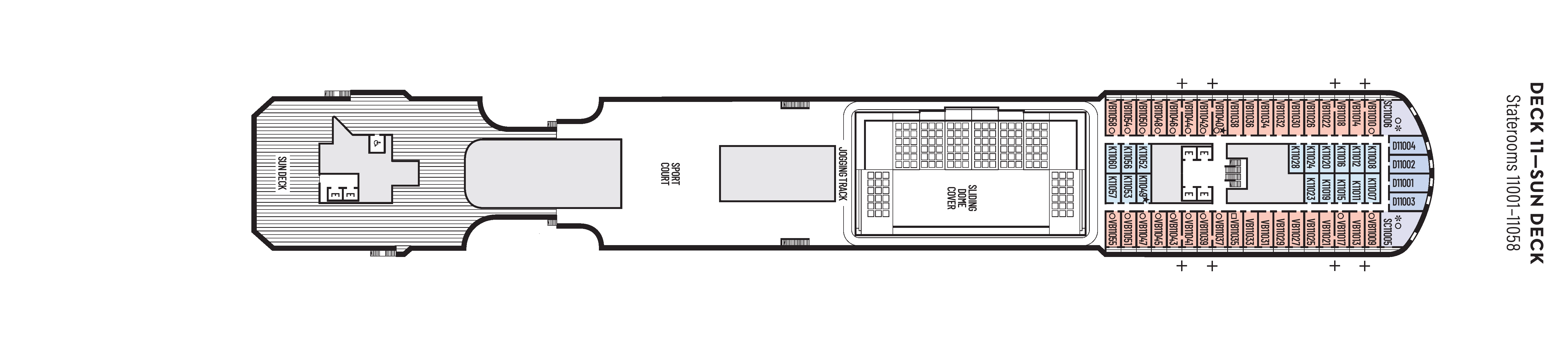 Rotterdam, Deck 11: official cabin and venue layout