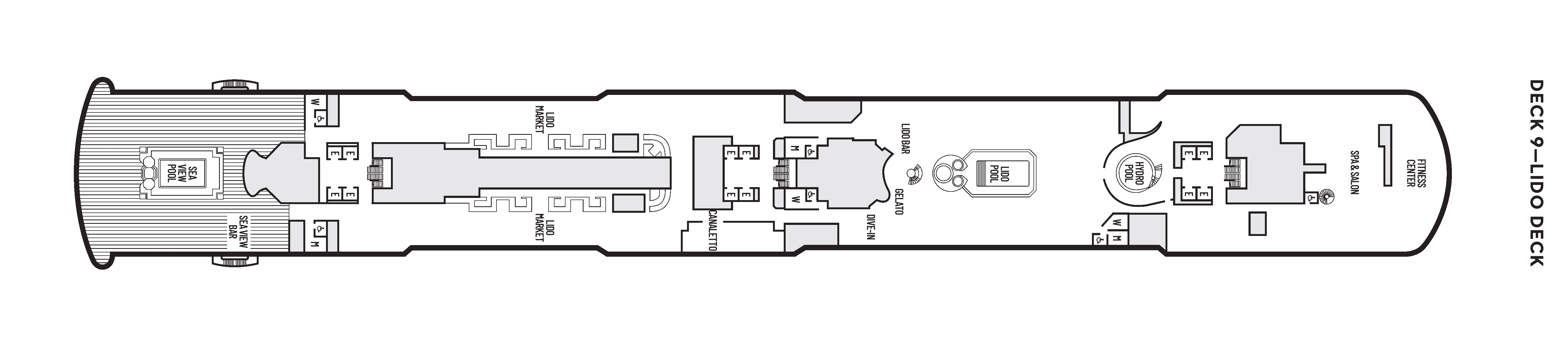 Rotterdam, Deck 9: official cabin and venue layout