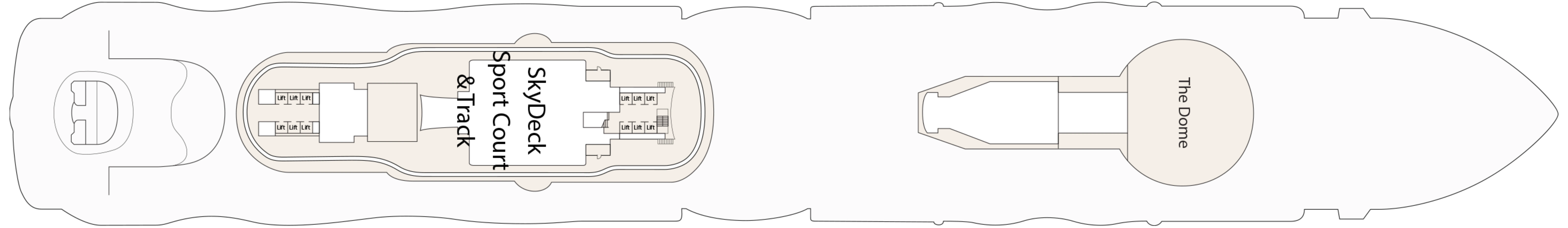 Sun Princess, Deck 19: official cabin and venue layout