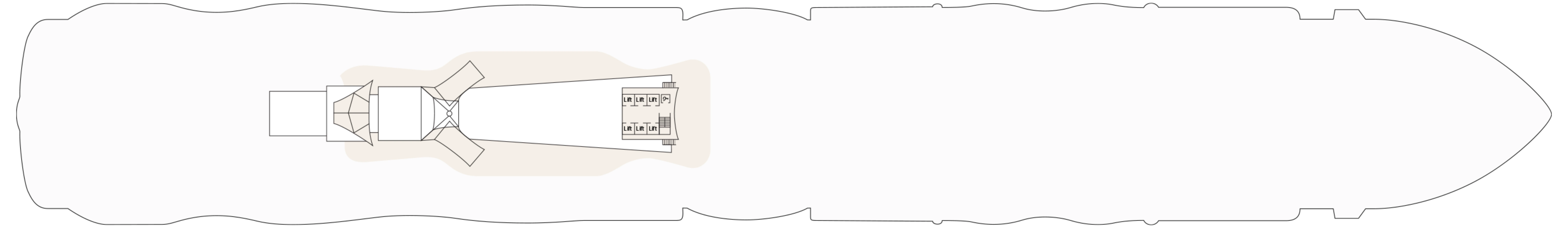 Sun Princess, Deck 20: official cabin and venue layout