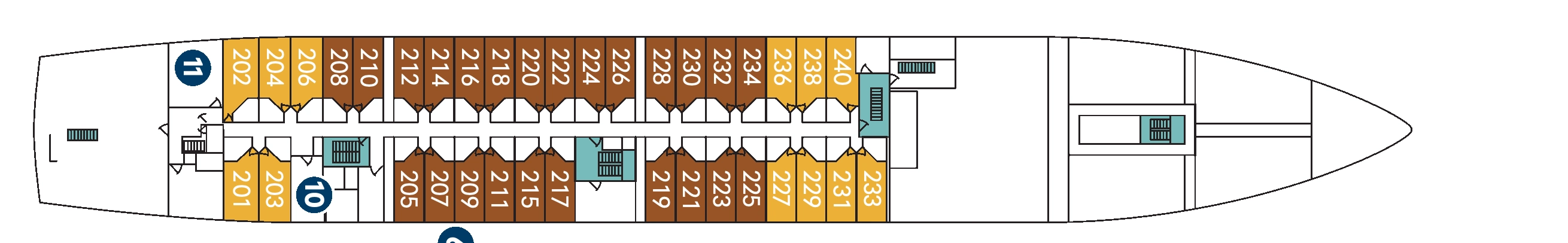 Wind Spirit, Deck 2: official cabin and venue layout