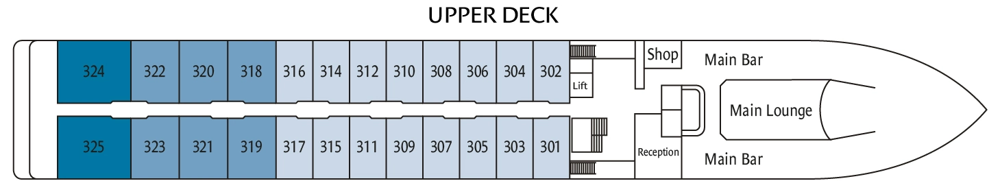 Douro Splendour, Deck 3: official cabin and venue layout