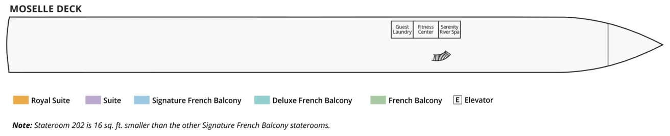 S.S. Victoria, Deck 1: official cabin and venue layout