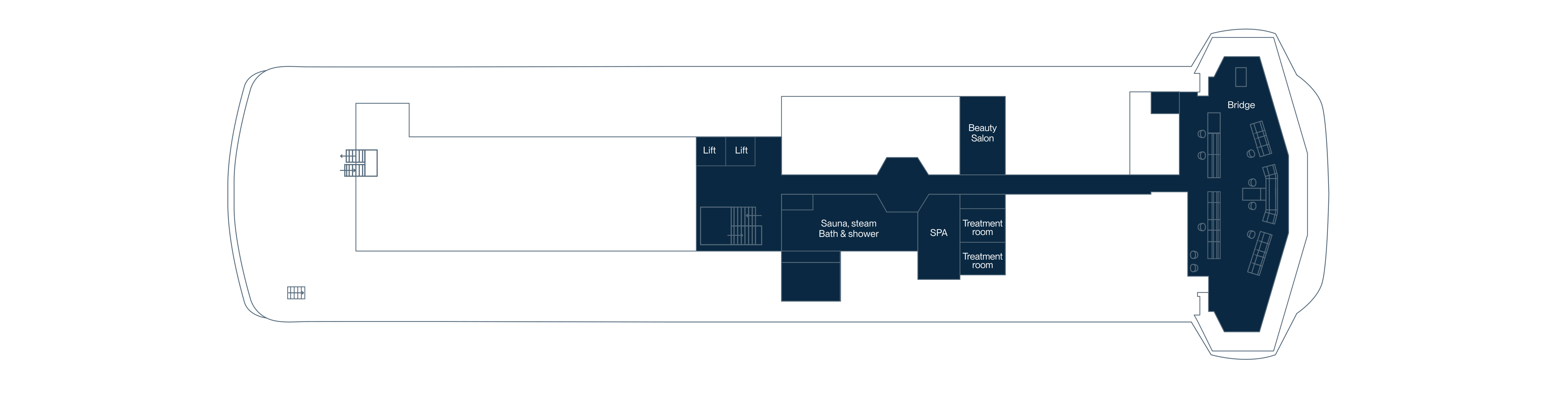 SH Diana, Deck 8: official cabin and venue layout
