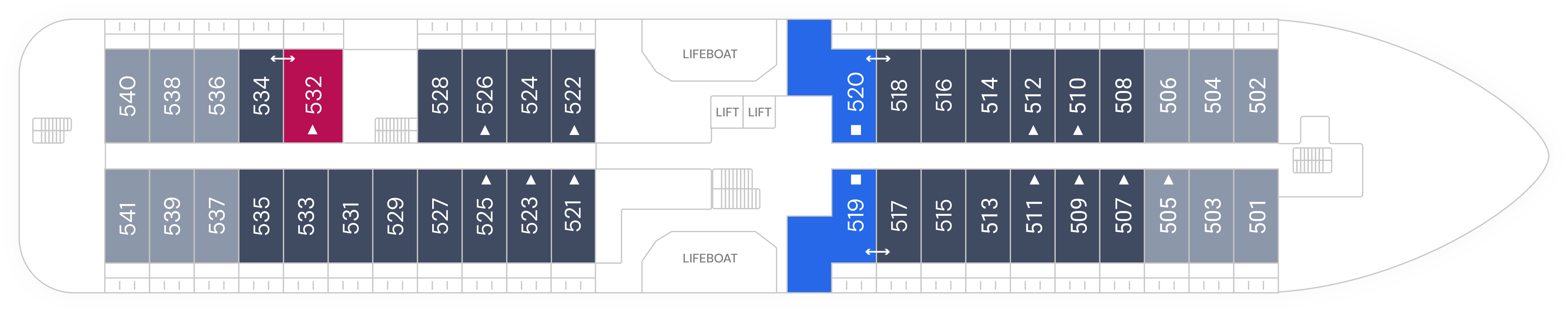 SH Diana, Deck 5: official cabin and venue layout