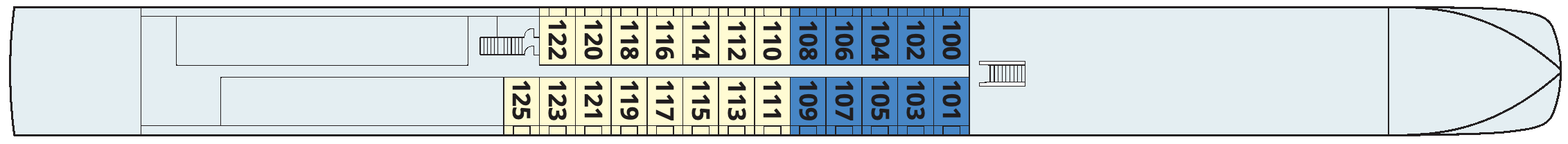 Viking Eldir, Deck 1: official cabin and venue layout