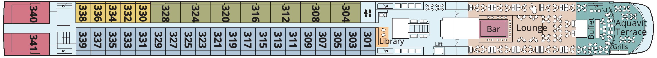 Viking Eldir, Deck 3: official cabin and venue layout