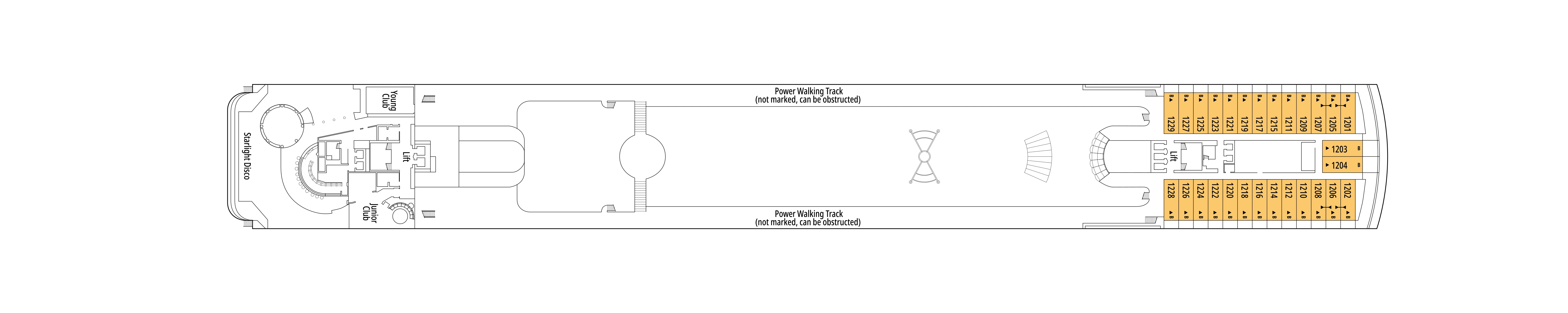 MSC Armonia, Deck 12: official cabin and venue layout
