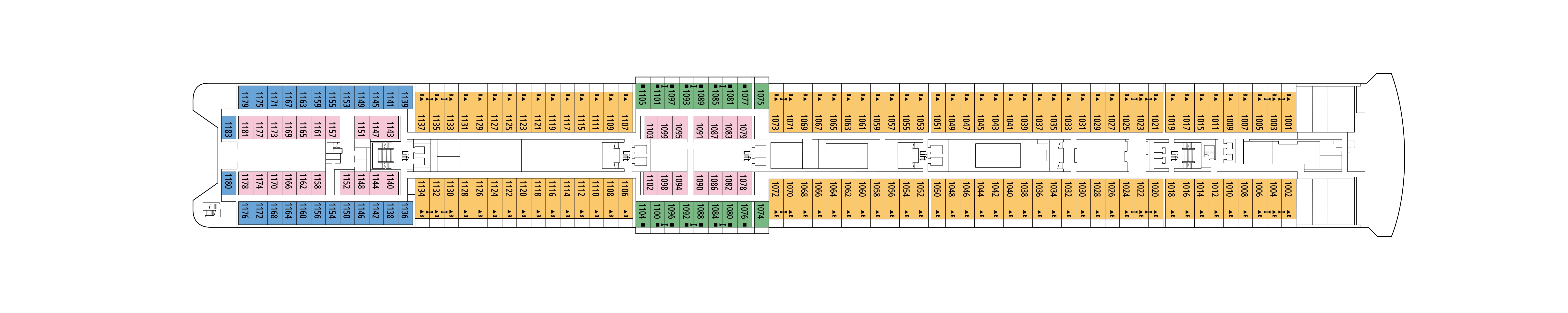 MSC Armonia, Deck 10: official cabin and venue layout