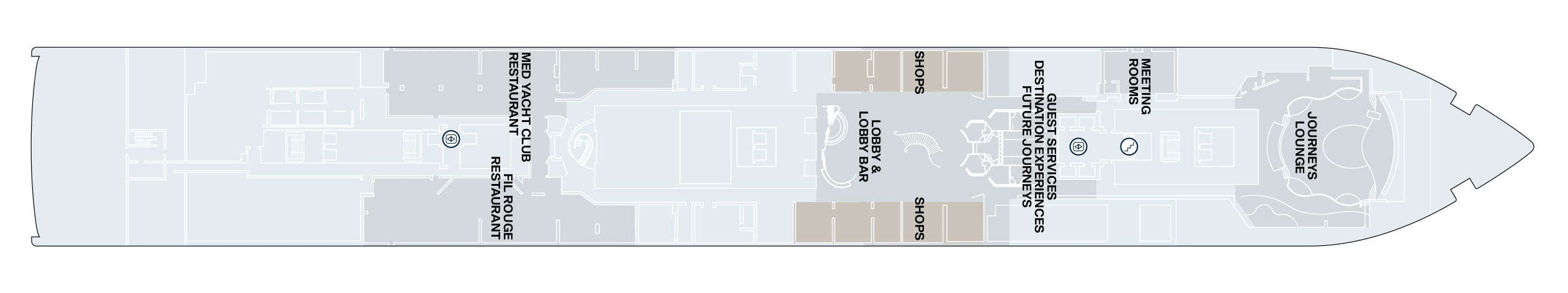 Explora V, Deck 4: official cabin and venue layout