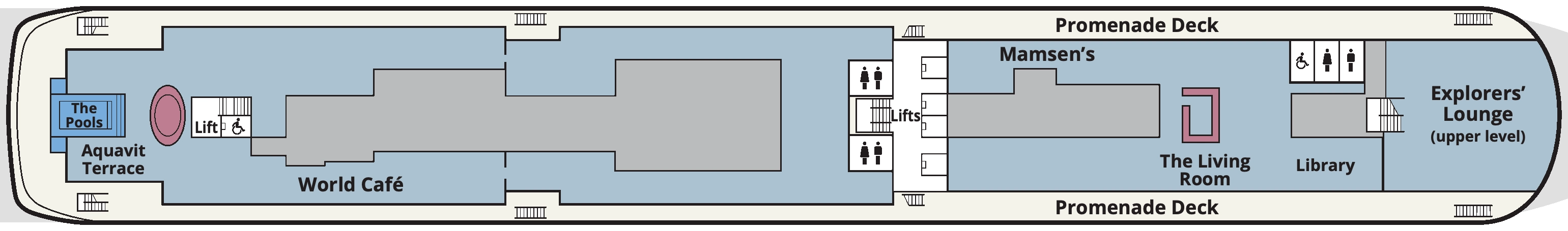Viking Polaris, Deck 5: official cabin and venue layout