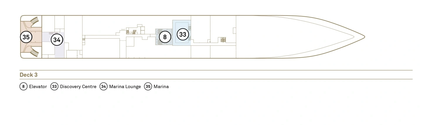Scenic Ikon, Deck 3: official cabin and venue layout