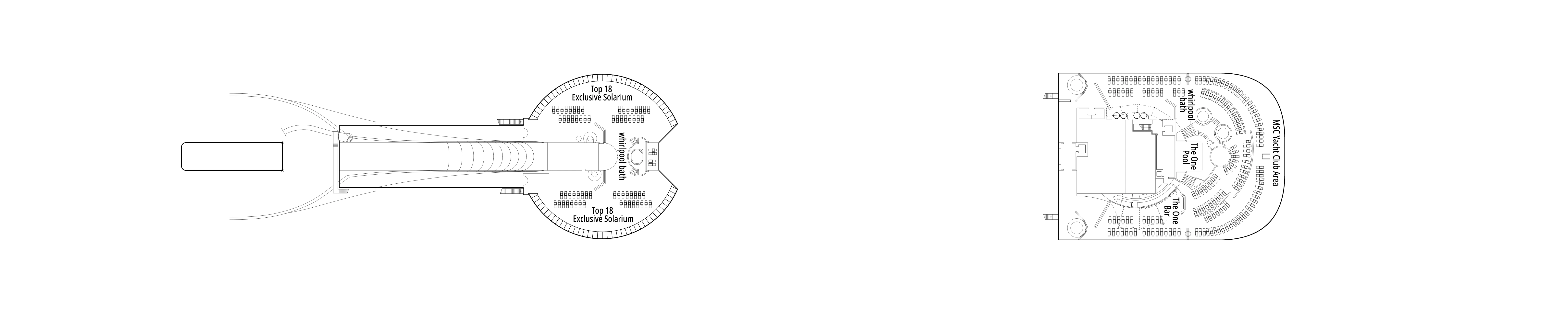 MSC Preziosa, Deck 18: official cabin and venue layout