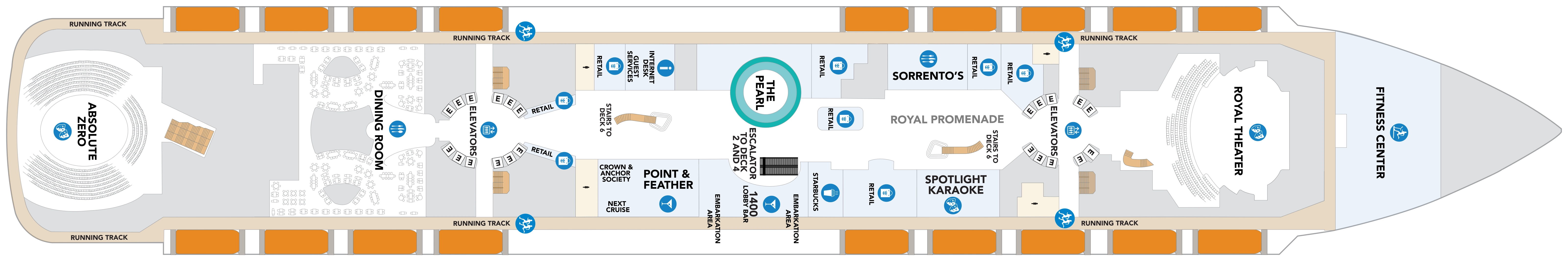 Icon of the Seas, Deck 5: official cabin and venue layout