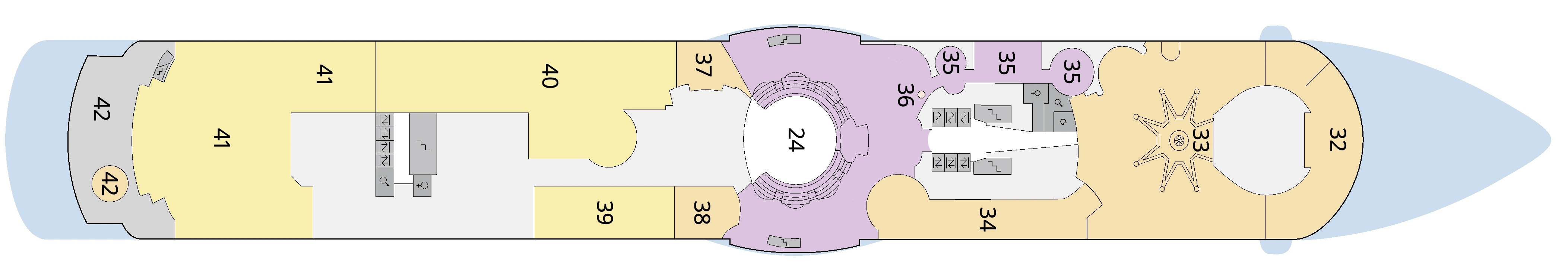 AIDAdiva, Deck 10: official cabin and venue layout