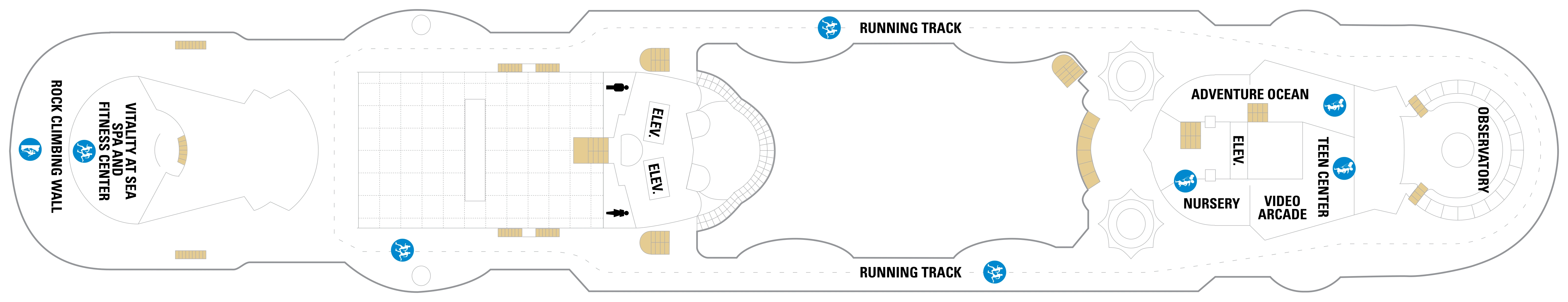 Grandeur of the Seas, Deck 10: official cabin and venue layout