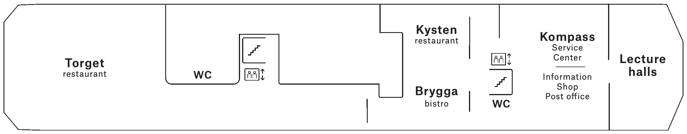 Kong Harald, Deck 4: official cabin and venue layout