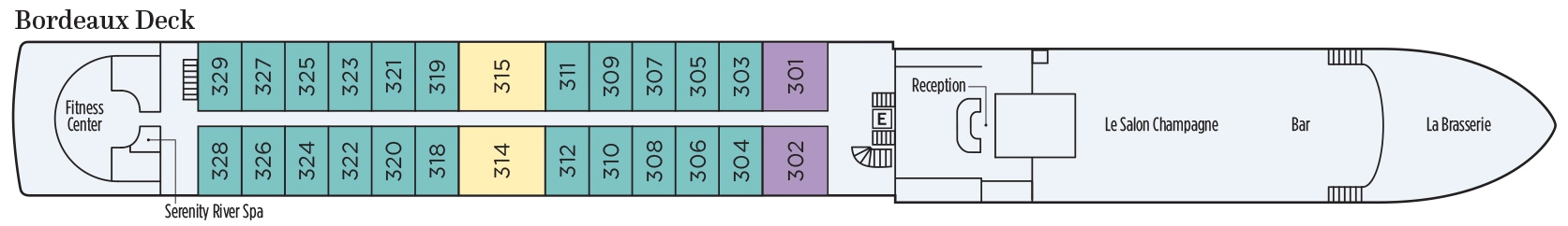 S.S. Bon Voyage, Deck 3: official cabin and venue layout