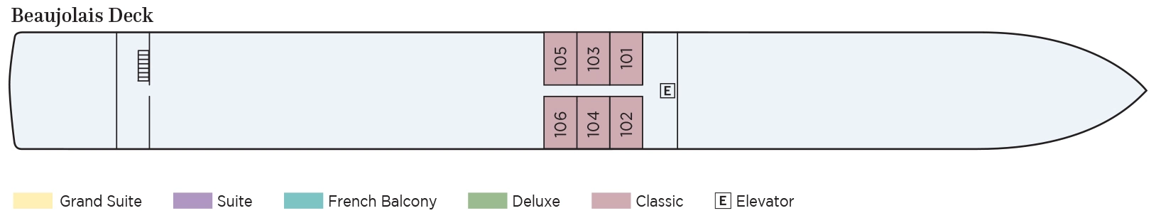 S.S. Bon Voyage, Deck 1: official cabin and venue layout