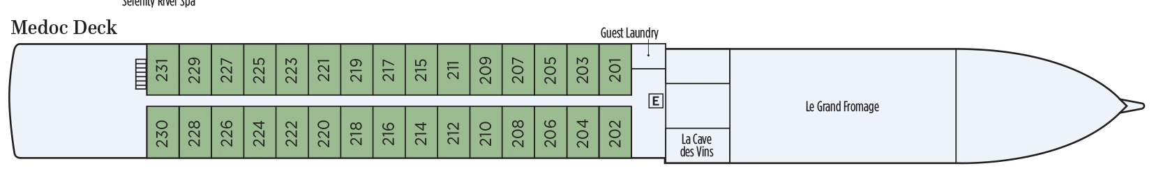 S.S. Bon Voyage, Deck 2: official cabin and venue layout