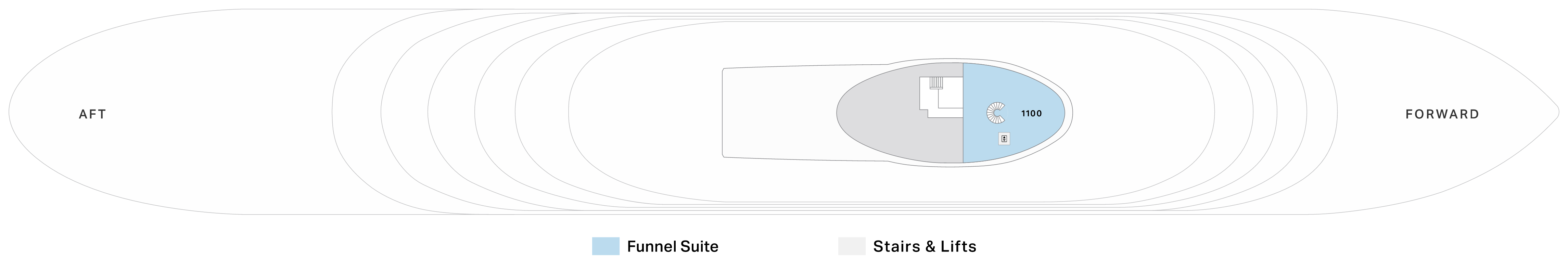 Four Seasons I, Deck 14: official cabin and venue layout